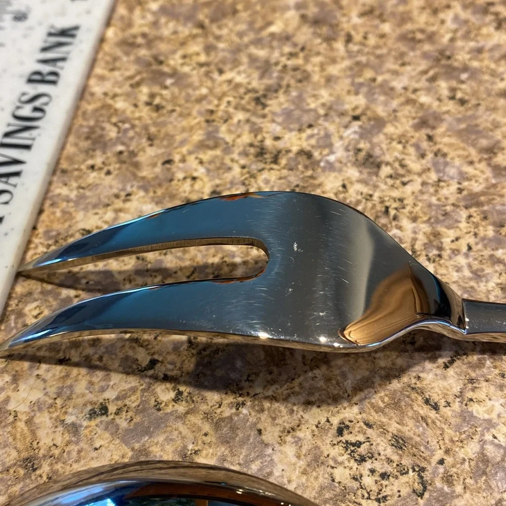 Barenthal Stainless 18/10 Serving Fork and Spoon France Silver